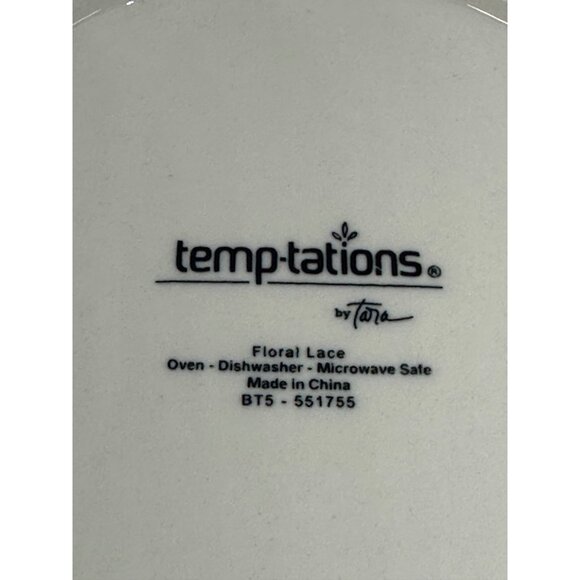 Temp-tations by Tara Red Floral Lace Round Baking Dish Set of 2 Vintage Ramekins - Picture 5 of 9